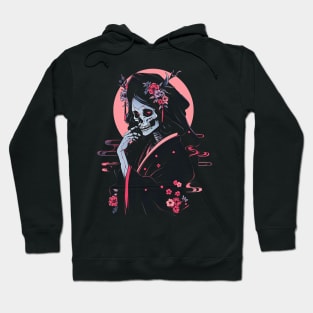 Geisha | Grim Reaper Geisha Skull | Cool Retro Japanese Aesthetic Hoodie